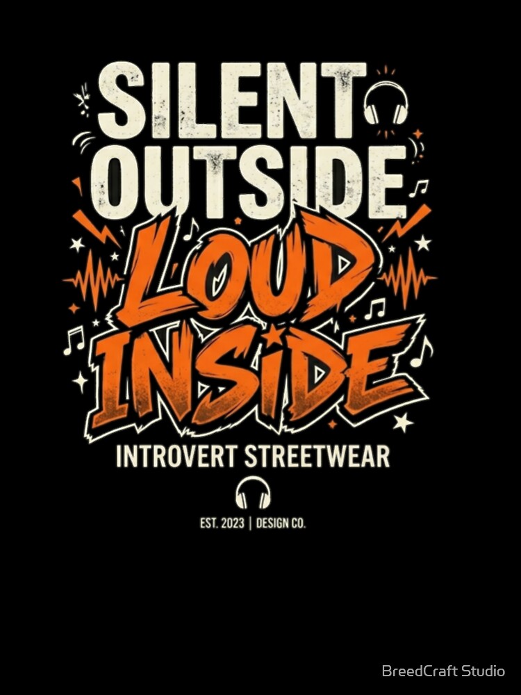 Silent Outside, Loud Inside – Introvert Streetwear Design by  BreedCraft Studio