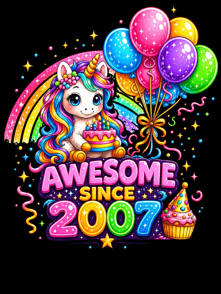 19 Years Old Awesome Since 2007 Unicorn 19th Birthday by QuiteOrbit