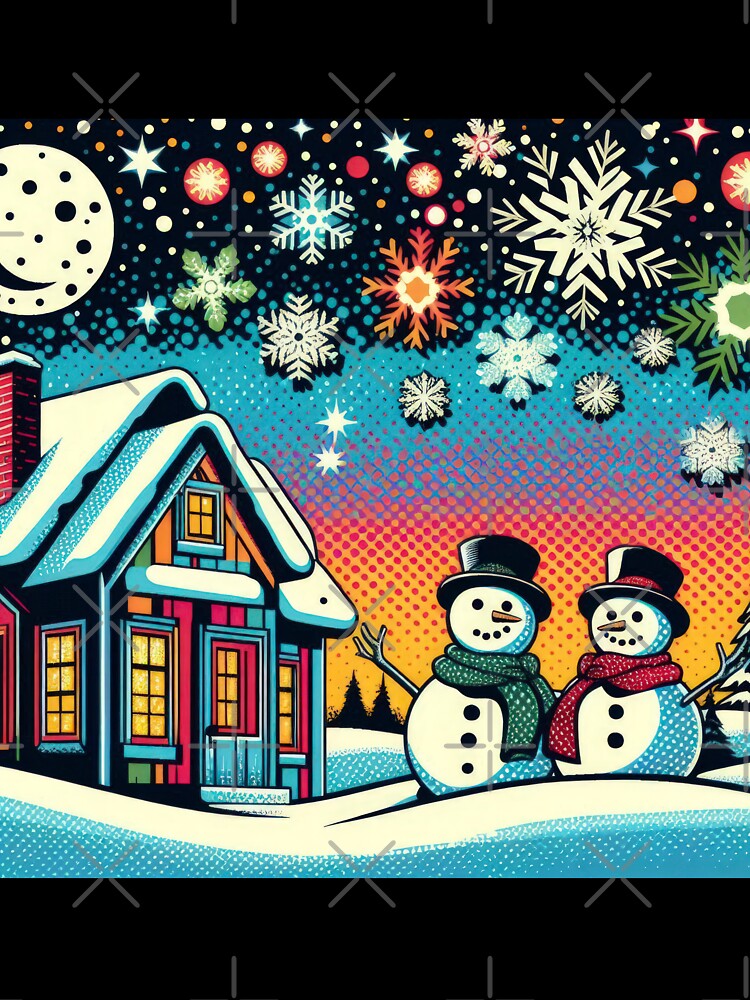 Christmas Vintage Snowmen in front of home ,Christmas Snowmen ,christmas retro,Christmas Vintage by Expressions-Sel
