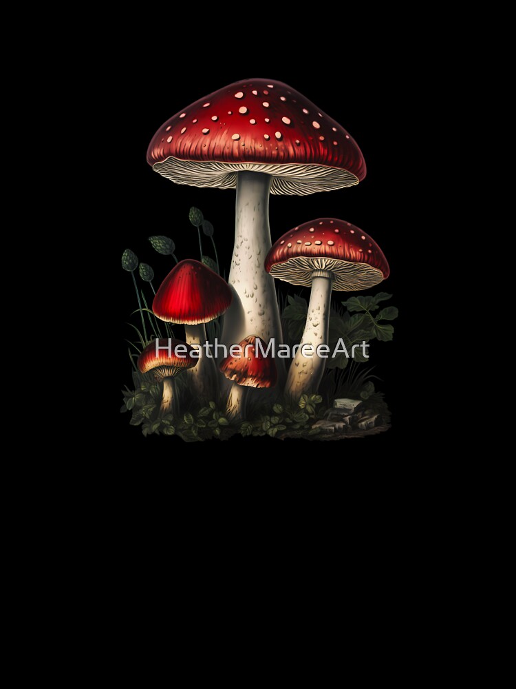 Red Fly Agaric Mushroom Illustration by Heather Maree Design Studio