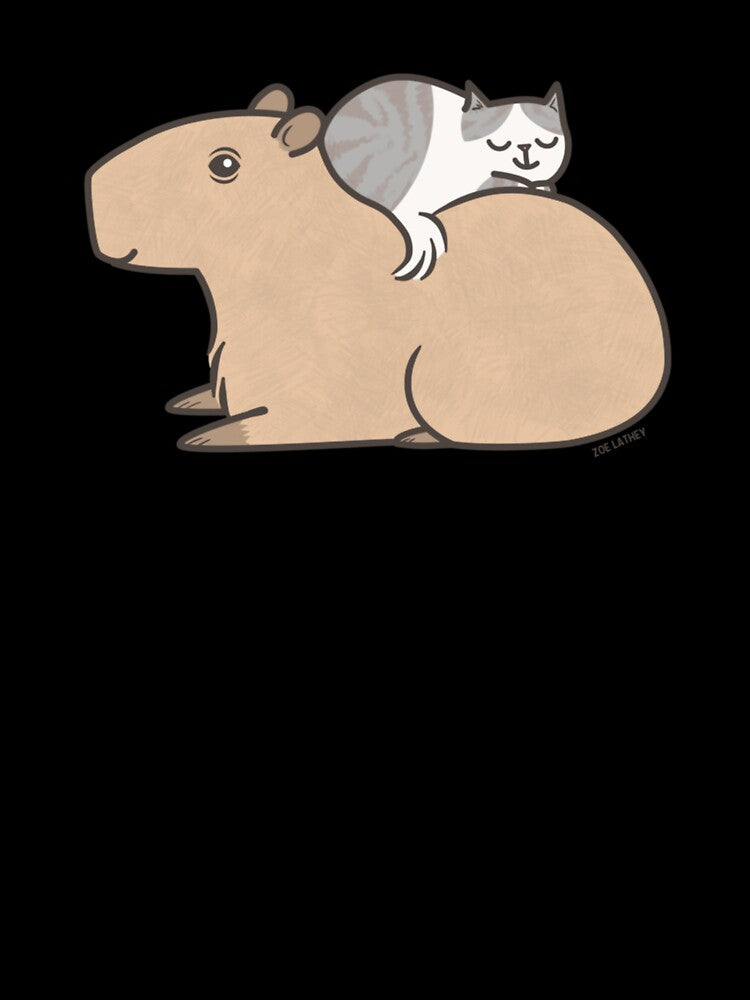 Capybara with Kitty Cat Friend by huntergentry