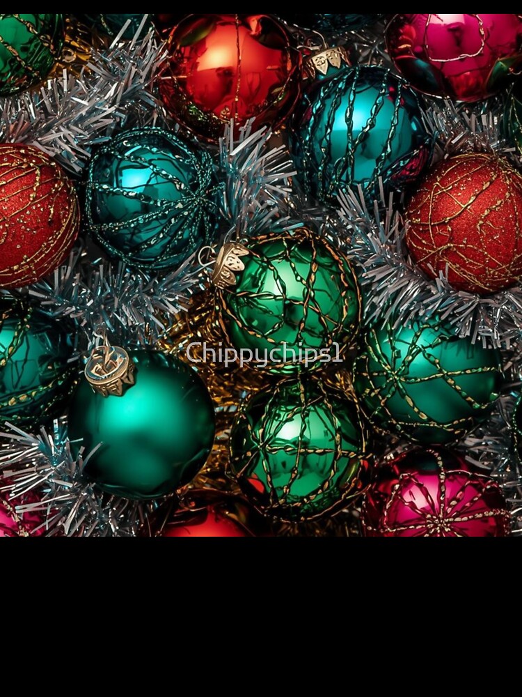 Retro Christmas baubles, tinsel pattern by Chippychips1