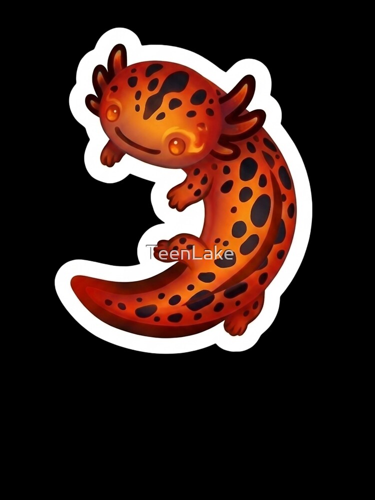 Cute Axolotl Design / Orange / Kawaii / Happy axolotl / Magical / Tshirts, mugs, stickers, journals, backpacks etc by TeenLake