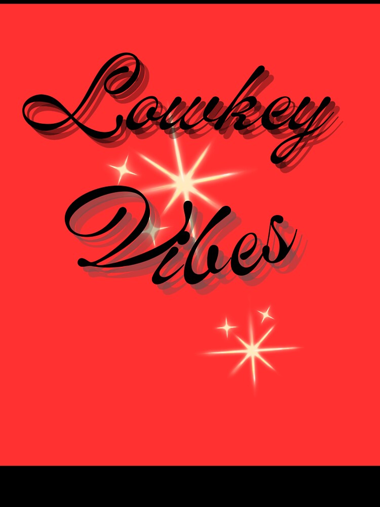 Lowkey Vibes Sparkle Script Red Aesthetic Print by Extremeallie