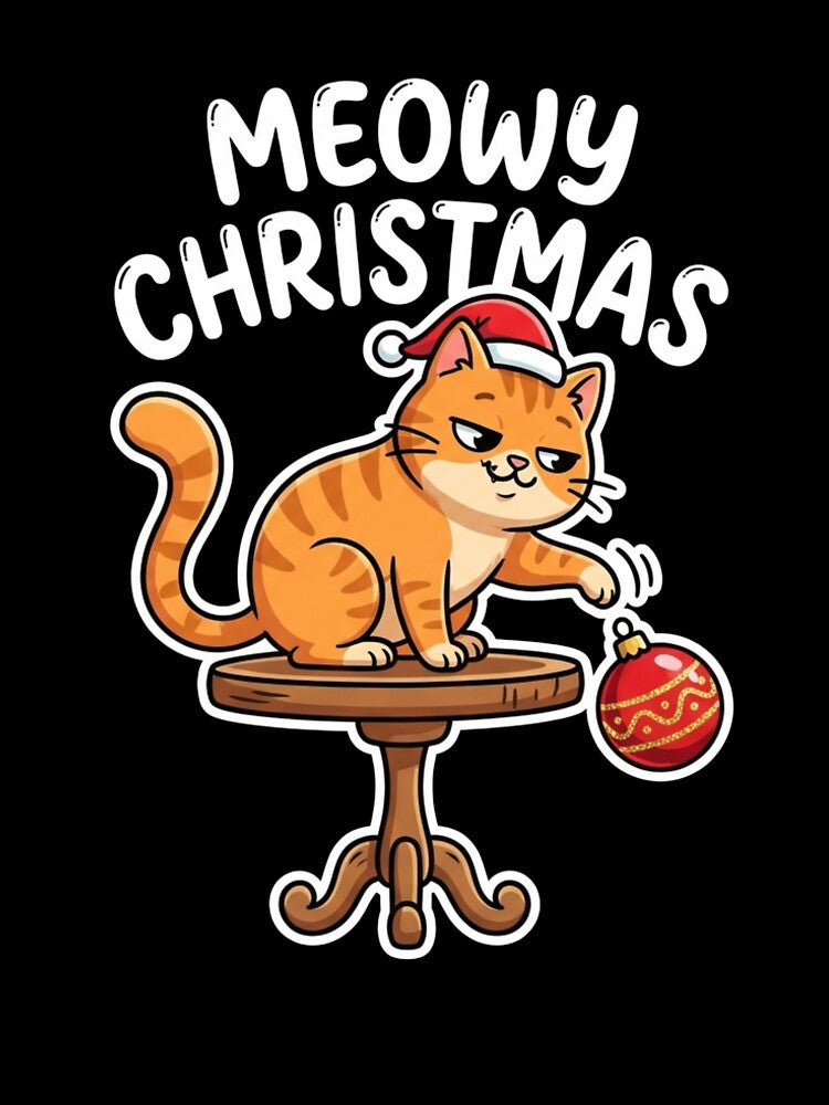 Meowy Christmas Funny Cat Knocking Off Ornament by TeNovaStudio ⭐⭐⭐⭐⭐