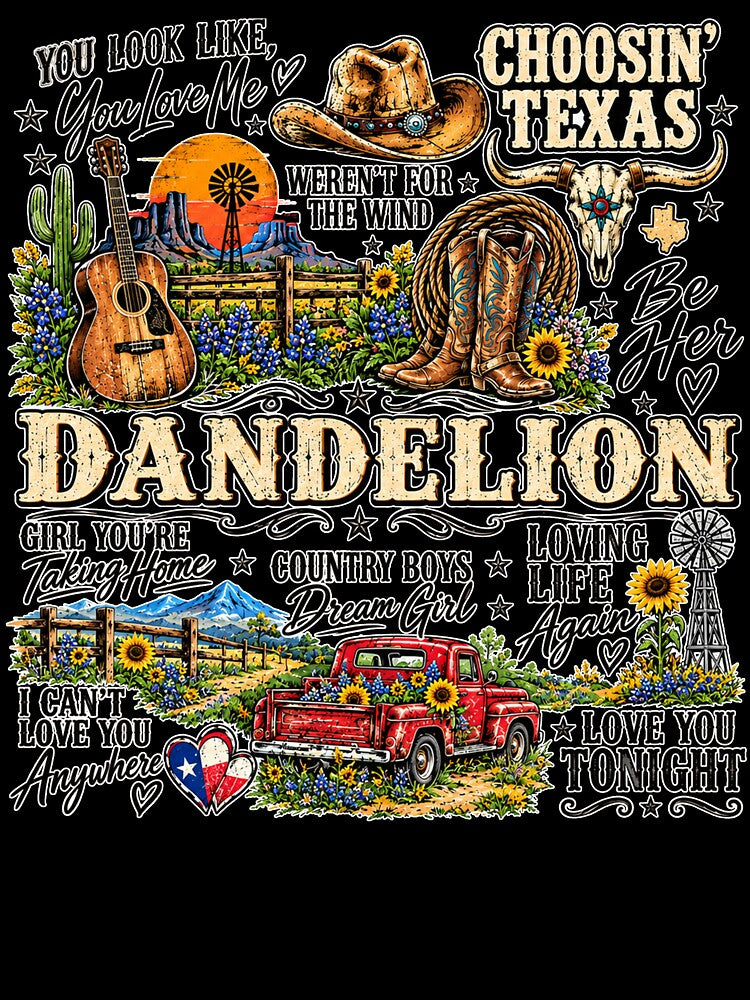 Vintage Texas Cowgirl Western Country Boots Guitar Wildflower Truck by CatiaStudioArt