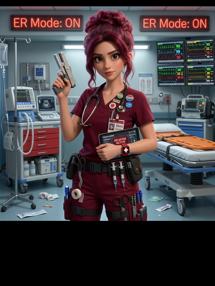 ER Mode On Nurse Olivia Emergency Room Trauma Nurse by Nurse Craft Studio