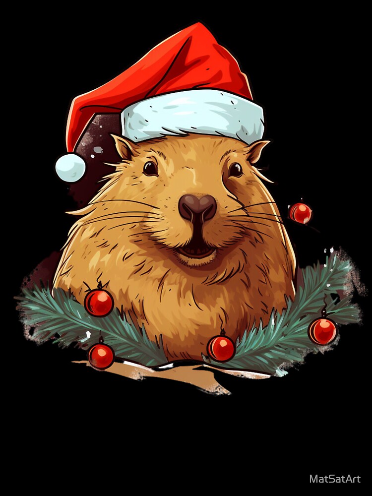 Capybara Christmas. Funny Gifts for Christmas 3/5 by MatSatArt