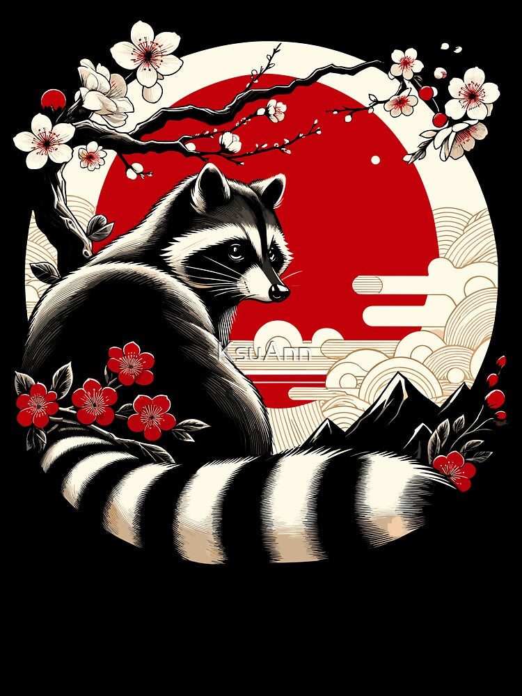 Japanese Retro Raccoon Gift Men Women Japan Raccoon by KsuAnn