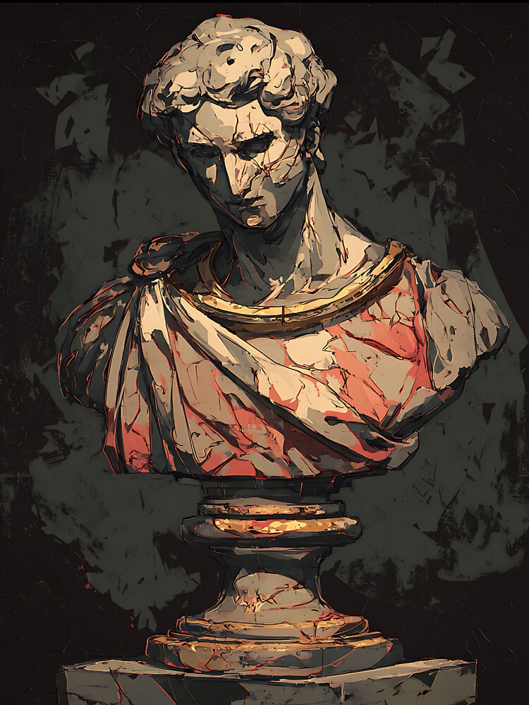 Dark Academia: Classical Roman Bust by bapupa