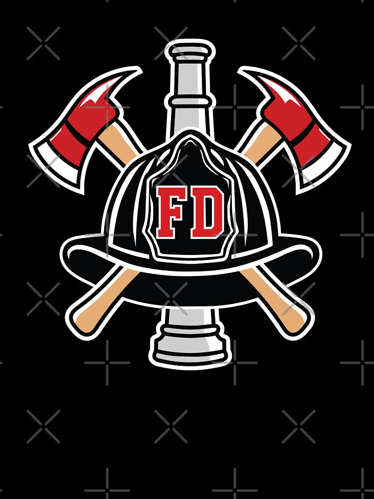 Firefighter Helmet Crossed Axes - FD Badge by Marshallamoakohene