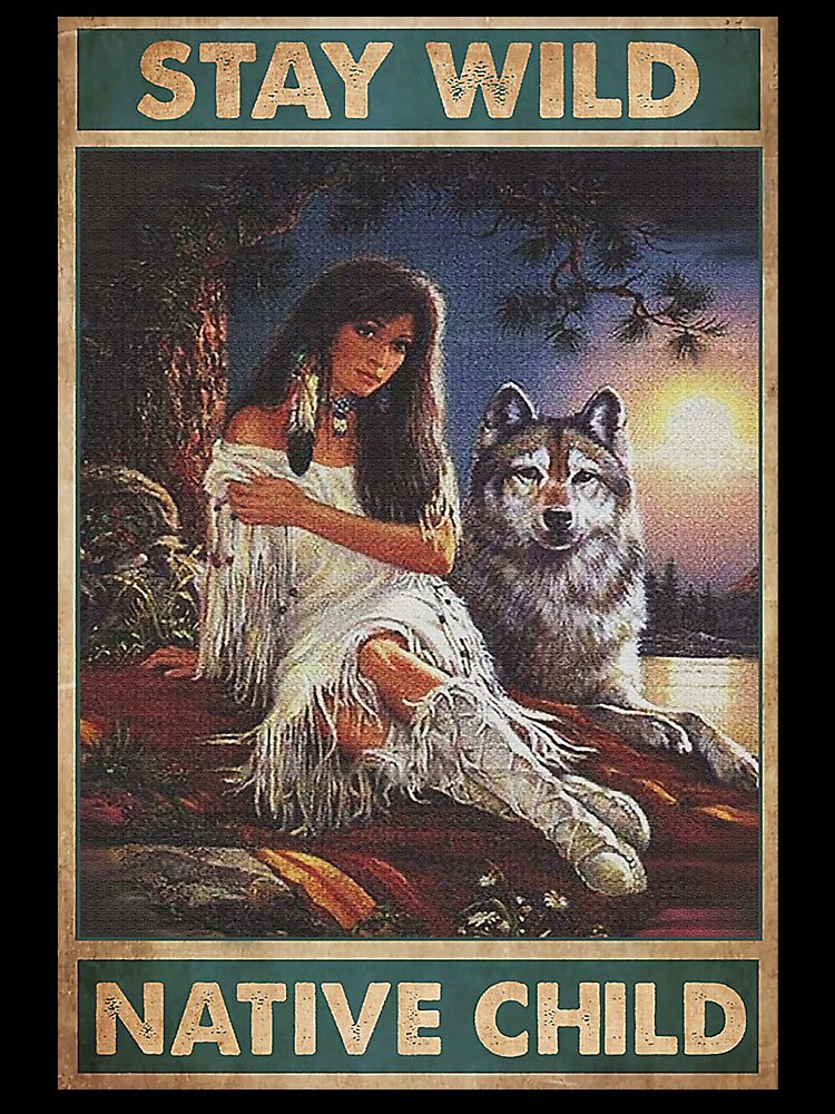 native american woman Stay wild native child by KravecUziel