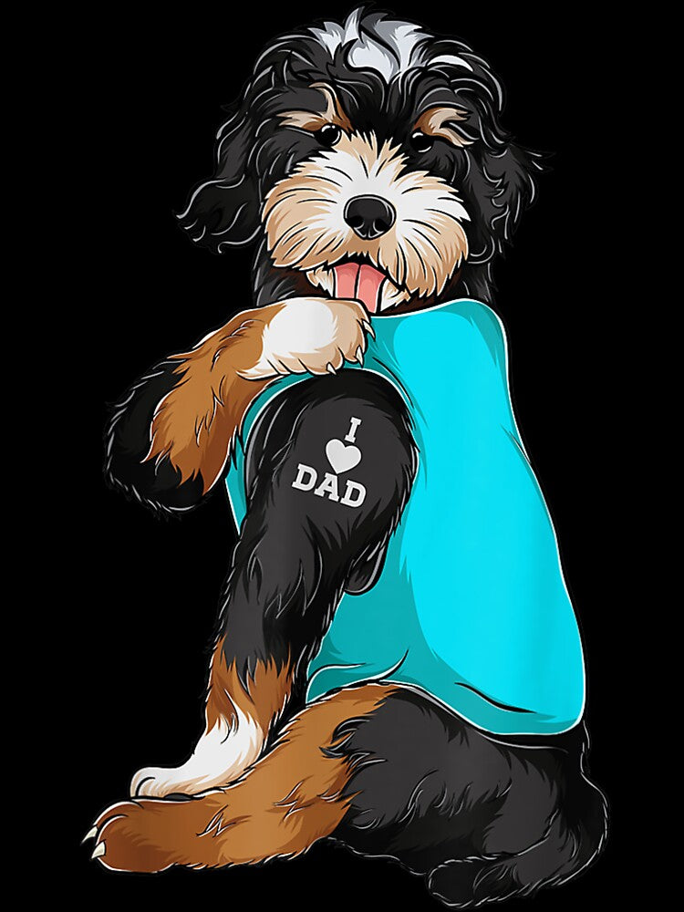 Bernedoodle I Love Dad Tattoo Apparel Dog Dad S Dads by JoshSchultz