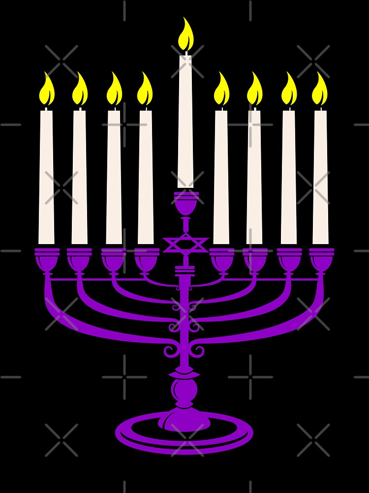 purple menorah hanukkah by Gossip Rag