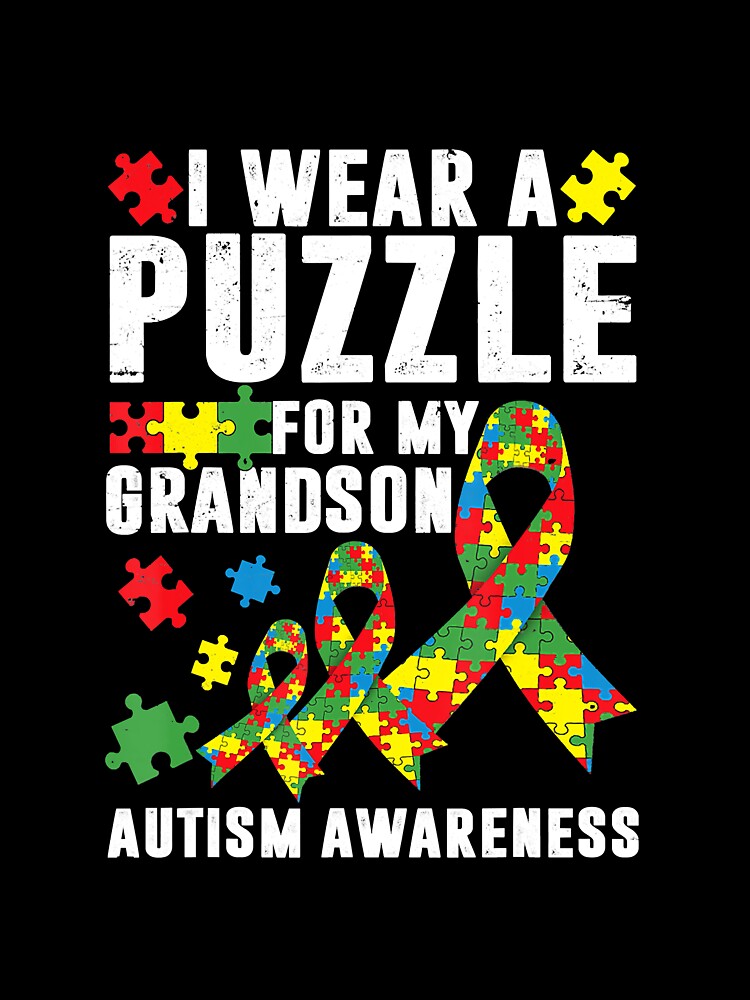 Autism Puzzle Piece Grandpa Grandma by momecreative