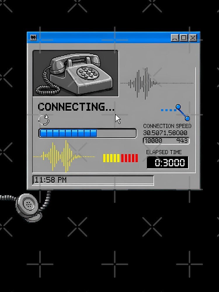 Dial-Up Internet Connection 90s Modem Online Vintage Internet Design by GiftsForge