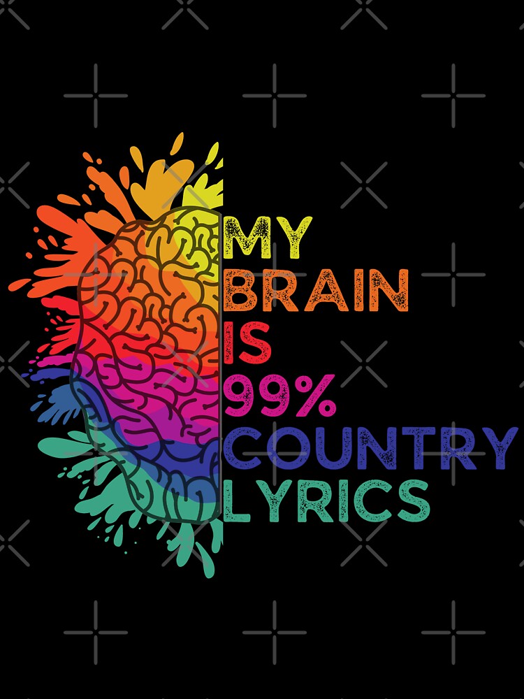 My Brain Is 99% Country Lyrics Retro Colorful Gift for Country Music Lovers by Shop signer
