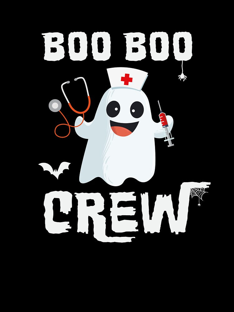 Boo Boo Crew, Nurse Ghost Funny Halloween by Space Fox