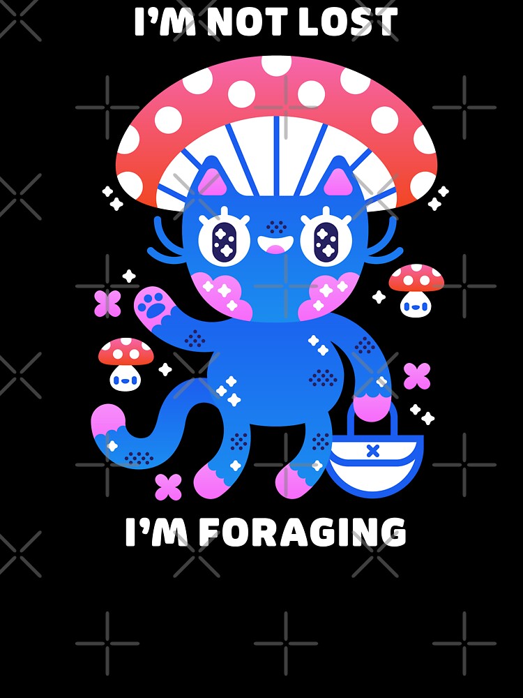 I'm Not Lost, I'm Foraging – Mushroom Cat by musingtreeart
