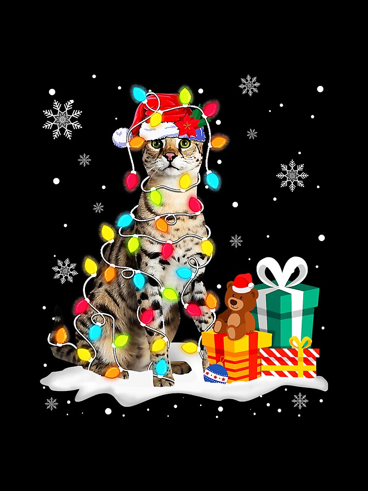 Funny Savannah Christmas Light Cat Dad by reyeskhan79
