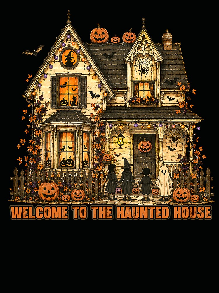 Welcome to the Haunted House Vintage Halloween Cottage by Spyshirt