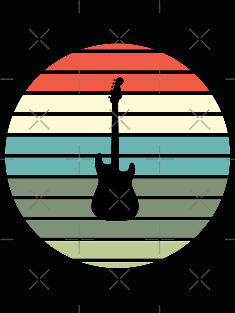 Retro Sunset Electric Guitar Silhouette by JPareDesign