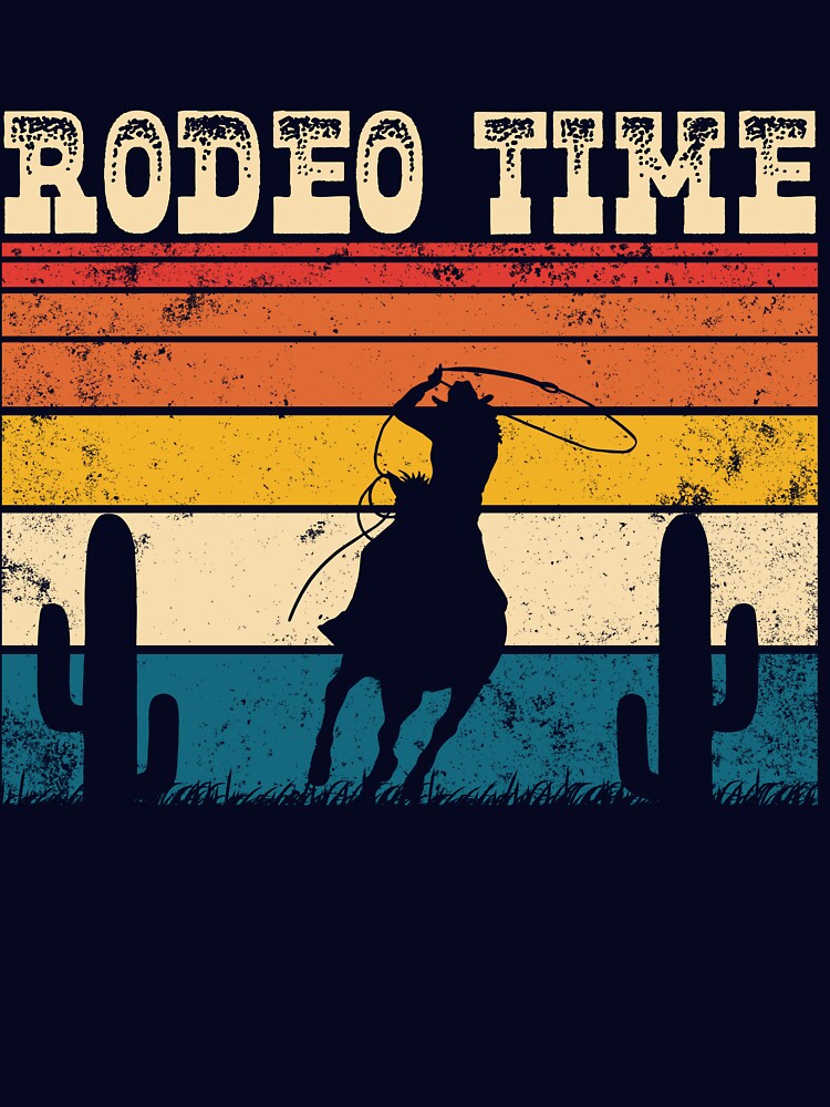 Rodeo Time Cowboy Horse Retro Wrangler Sunset Cowboy Gear by DynamicDesign