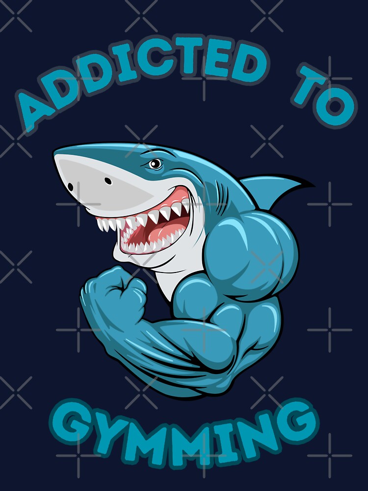 Addicted to Gymming- Classic Gift  of Gym essentials for Gymn Lovers on blue bg by mndesignworx