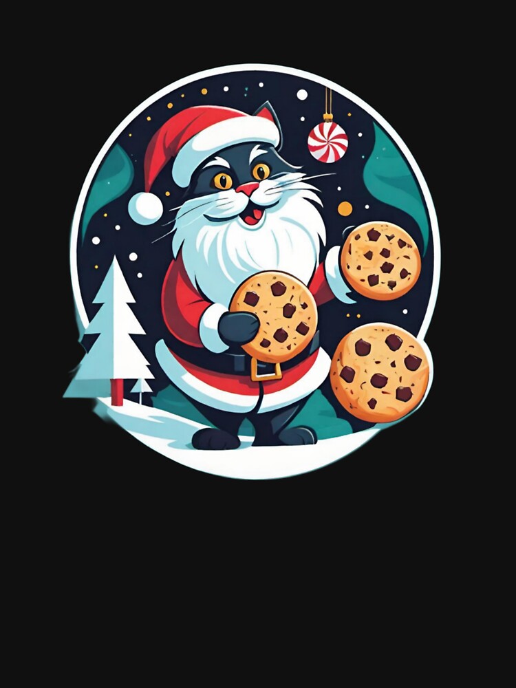 Santa cat stealing cookies by Chimanjaipal