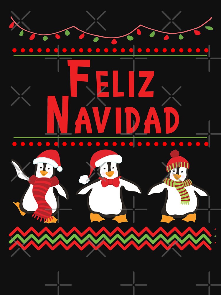 Feliz Navidad Christmas Penguin Holiday Design by SpiritWestDesig