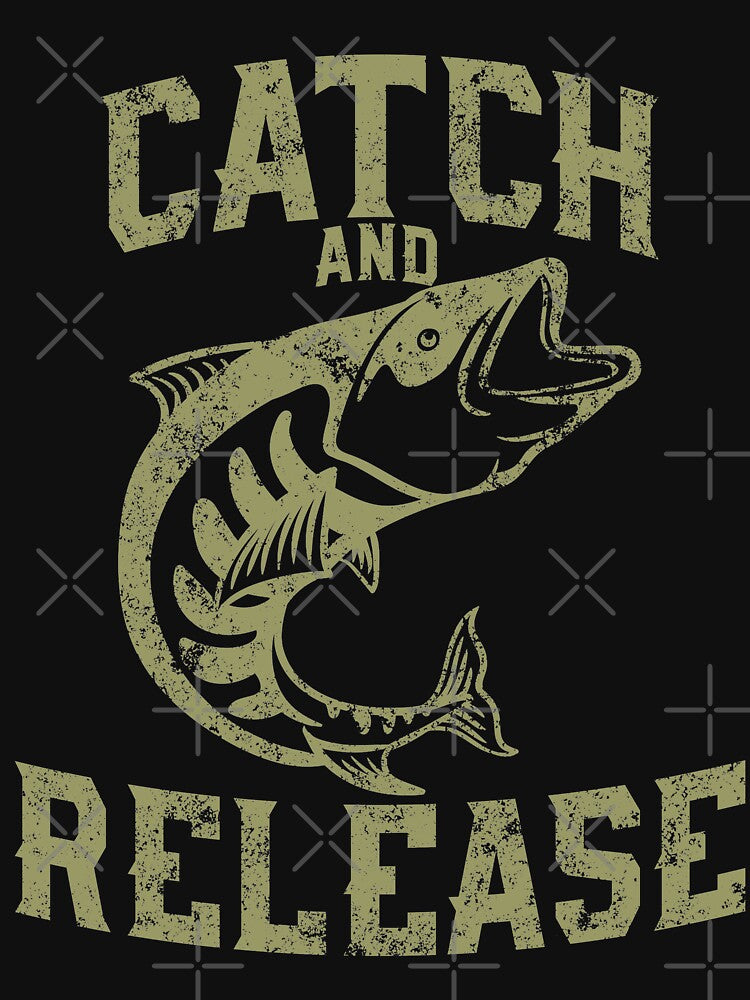Catch And Release Retro Vintage Distressed Fishing Design by JakeRhodes