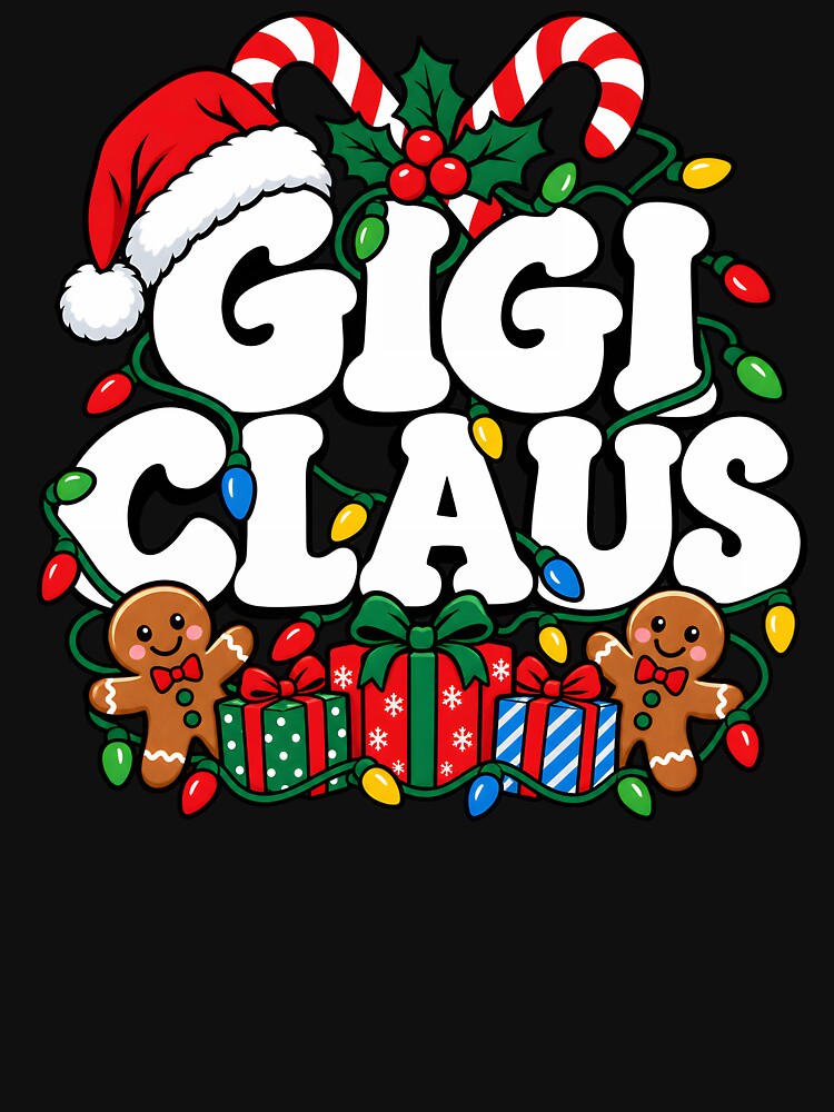 Gigi Claus Christmas Lights Santa Hat Grandma Nana Xmas by clothesy7