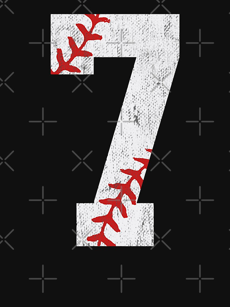 Number 7 Vintage 7th Birthday Baseball Lover 7 Years Old by MichelSorour