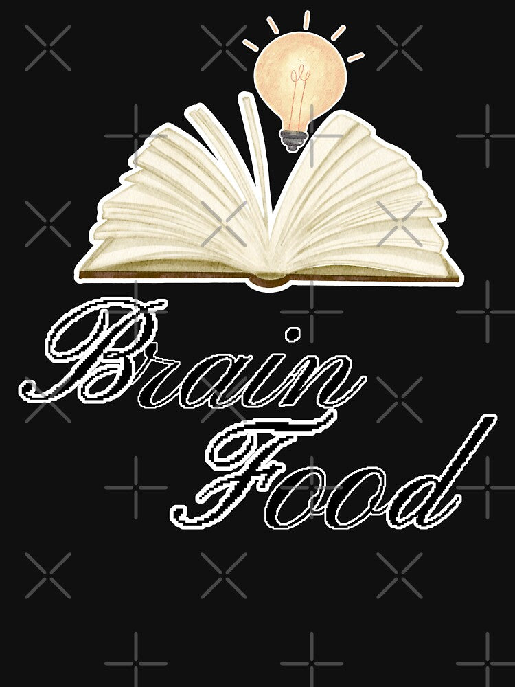 Book Lover Brain Food Funny Book Lover Reading Open Book Lightbulb by Art IN Pack