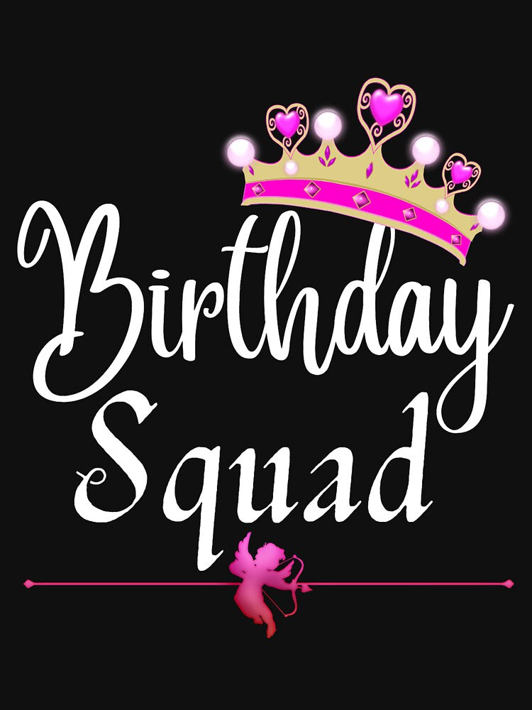 Birthday Squad Party crown elegant pink cupid by ThaphadaArtGall