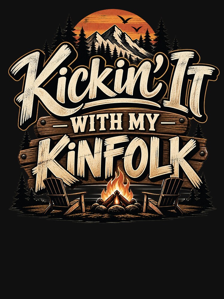 Kickin' It With My Kinfolk Family Camping Outdoor Mountains by drawwiika+44