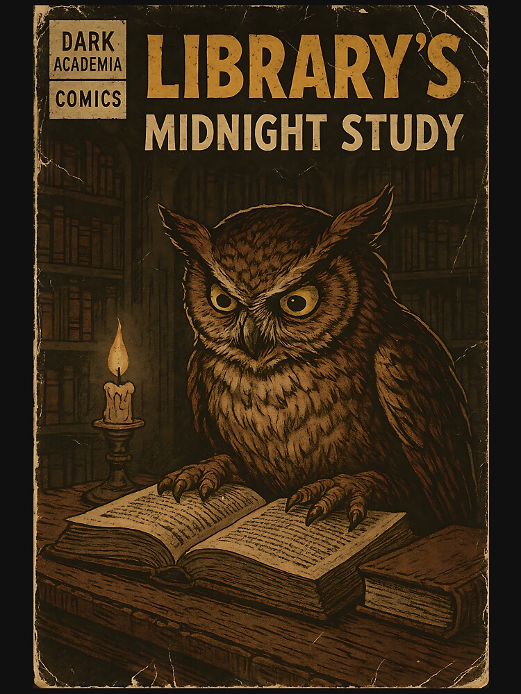 Gothic Dark Academia: Library's Midnight Study by bapupa