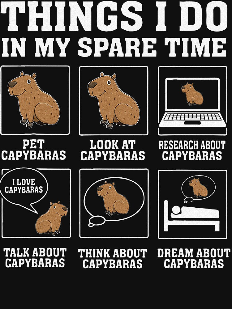 Things I Do In My Spare Time Capybara Funny Capybaras Rodent by raneejunie