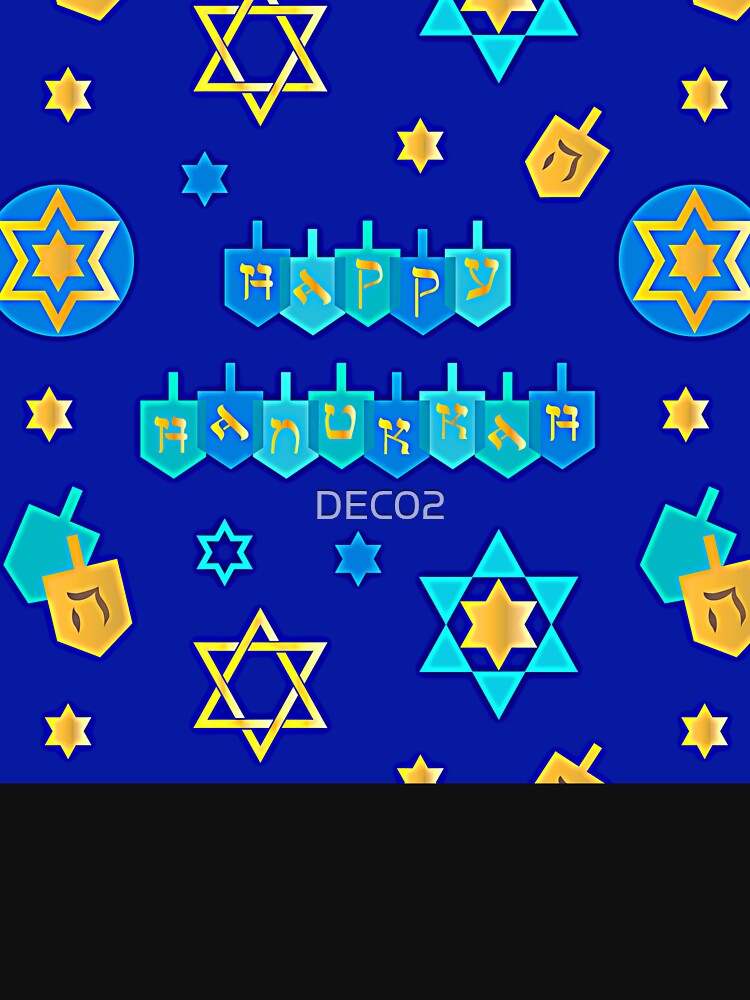 Happy Hanukkah Banner with Star of David Pattern by DEC02