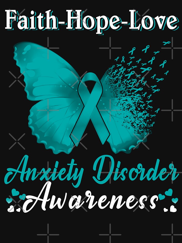 Faith Hope Love Butterfly Anxiety Disorder Awareness by Gillosina
