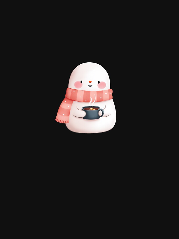 Cute Kawaii Snowman with Scarf and Hot Cocoa | Pastel Winter by Fernandink1