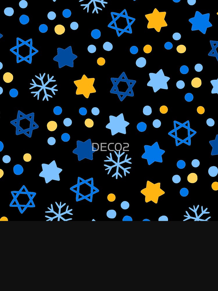Hanukkah Star Of David Blue Gold-Hues Pattern by DEC02