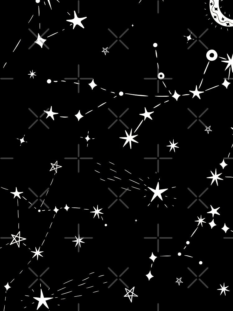 celestial moon stars constellations black by Gossip Rag