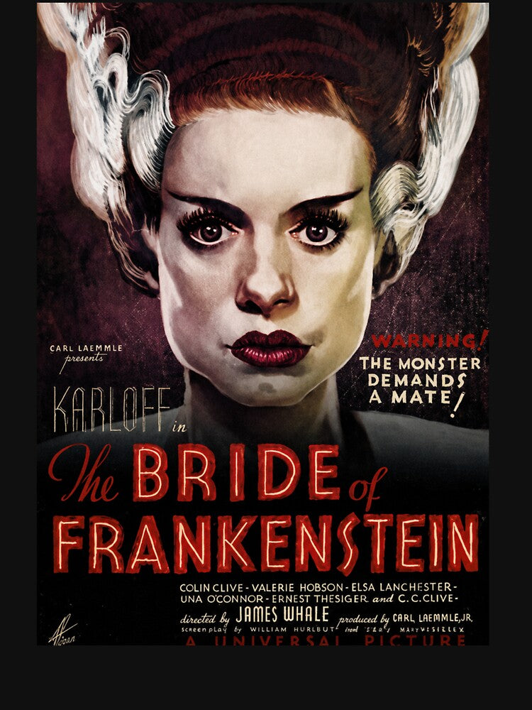 Vintage Retro Monster Movie Poster – Bride of Frankenstein 1935 by RetroRabbitCo