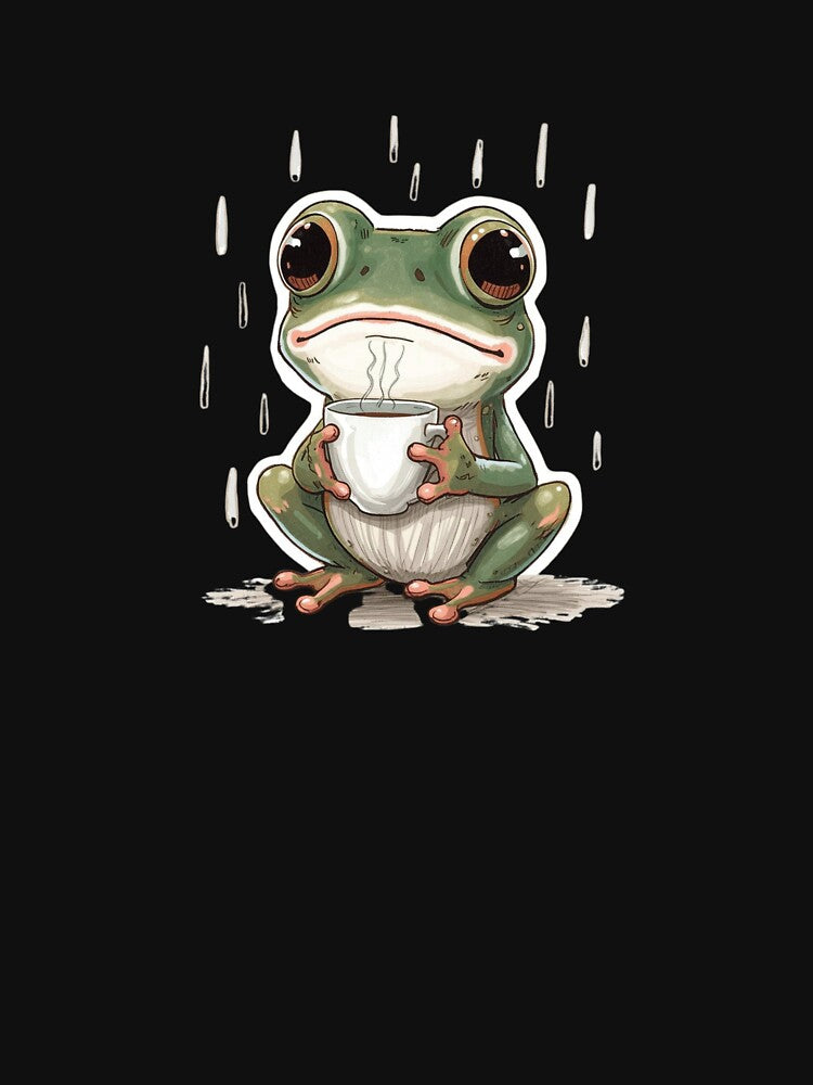 Sad Frog Drinking Coffee by AYT-Shirts