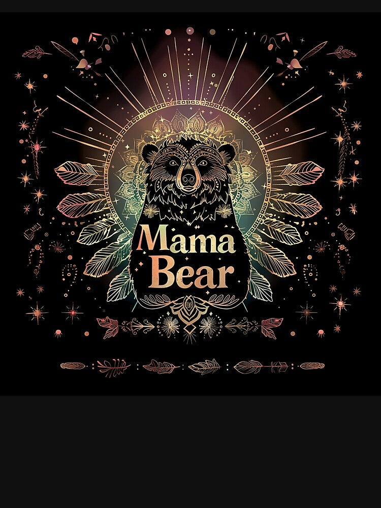 Mama Bear Tribal Rainbow Magical Shaman Nature Mandala by tribalfantasy