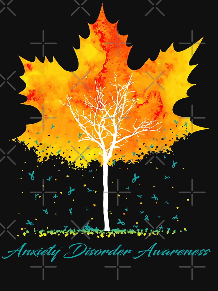 Anxiety Disorder Awareness Maple Leaf Autumn Tree Orange Fall Leaves Season by Sabfit