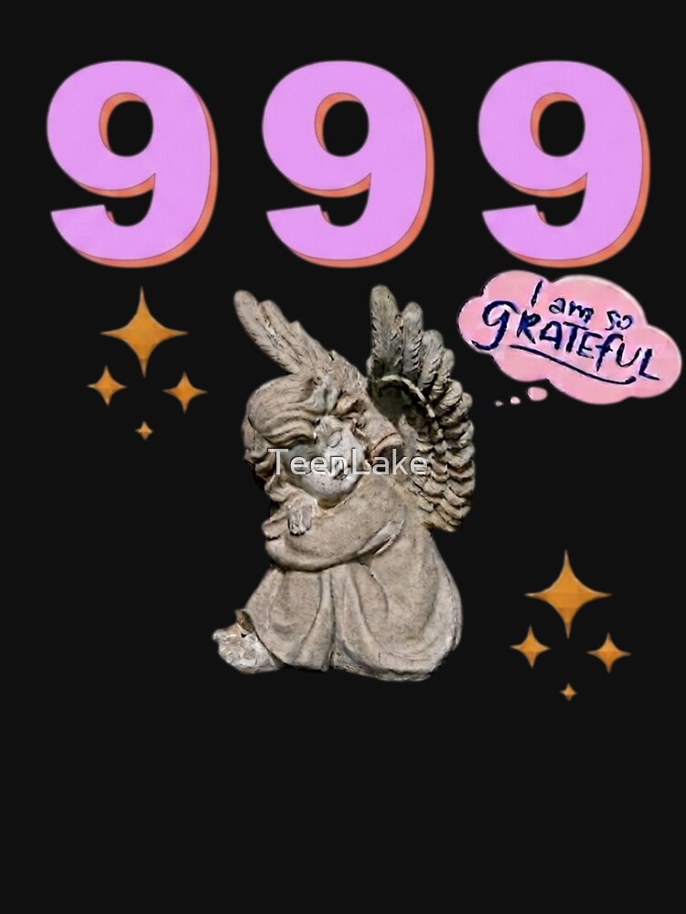 999 Angel Number Design | Aesthetic | Manifest | Manifestation | Grateful | Angels | Spiritual | Gratitude Journals | Pink |  tshirts, mugs, stickers, posters by TeenLake
