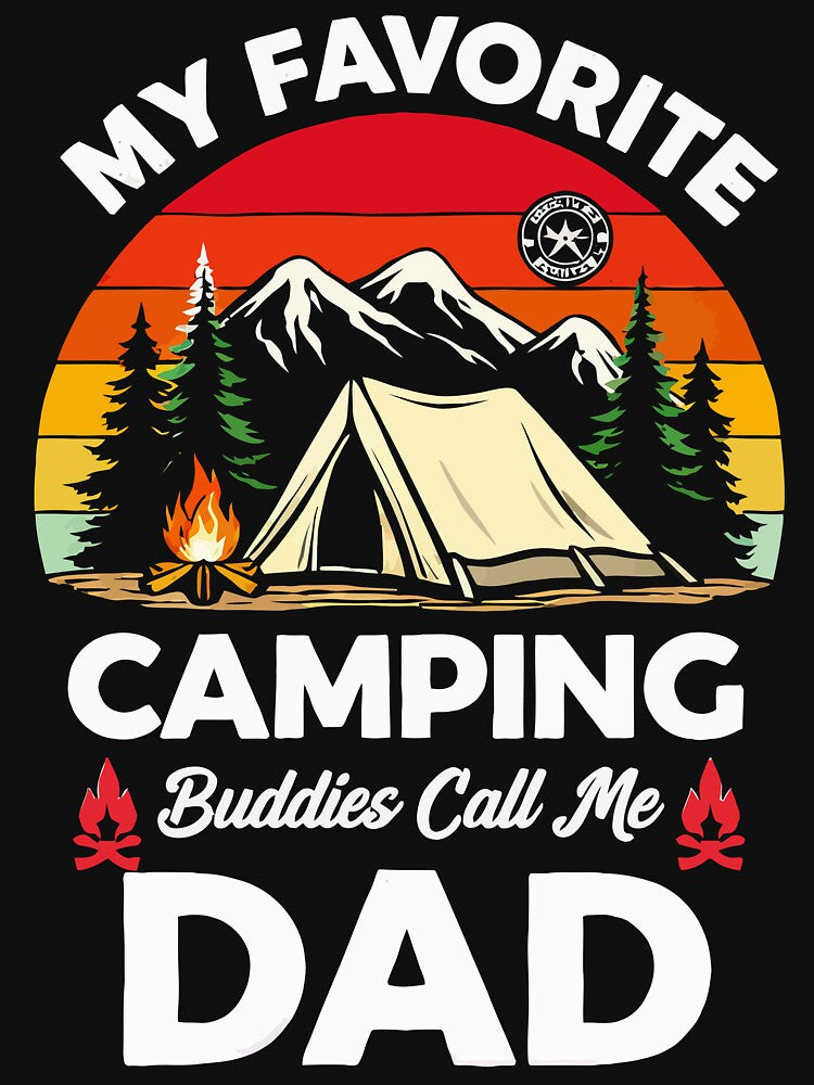 My Favorite Camping Buddies Call Me Dad - Retro Camper Art by BendyBeasts