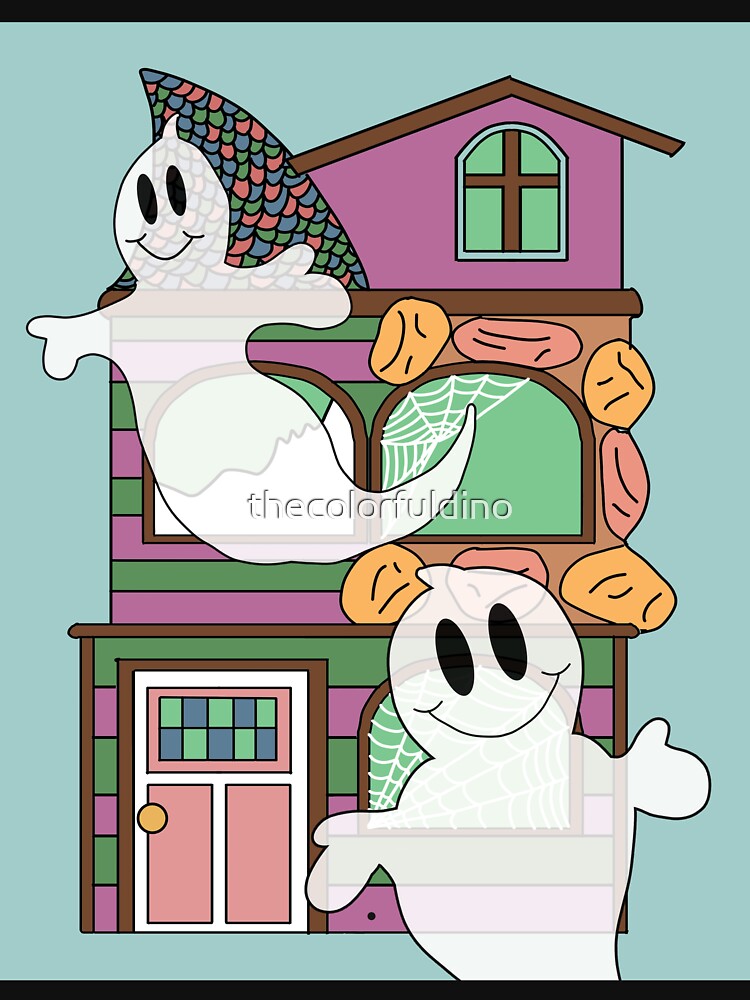 Ghost Haunted House | Retro Halloween by thecolorfuldino